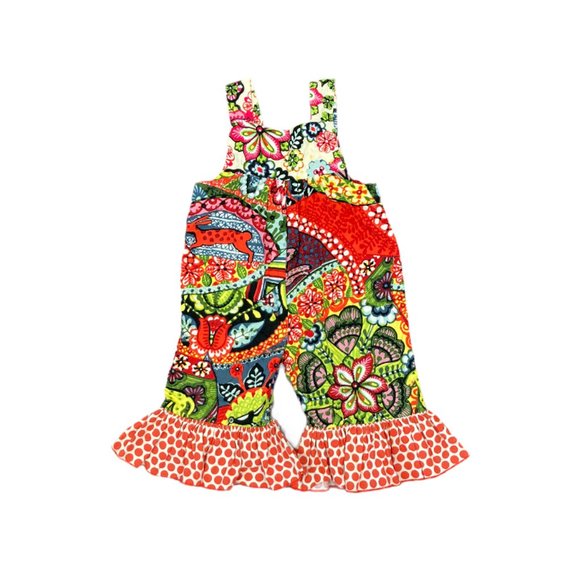 Anna Cole by La Jenns Colorful Bell Bottom Romper Toddler Size 18M - Picture 2 of 3